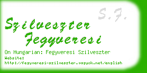 szilveszter fegyveresi business card